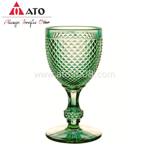 ATO Carved glass with green crystal